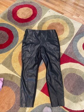 Bar III Black Faux Leather Leggings, Size XL